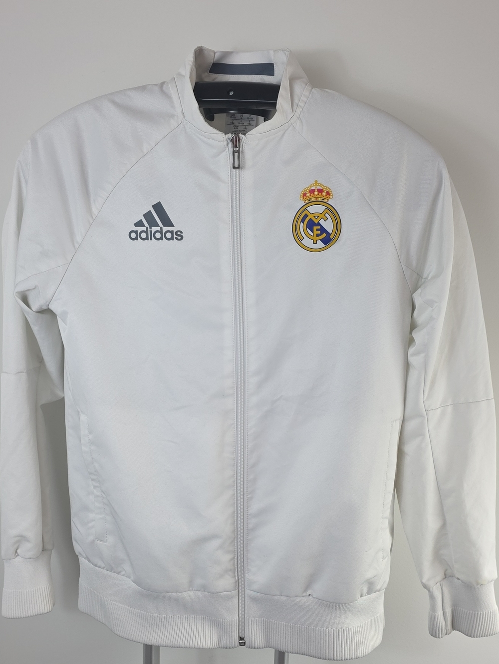 Adidas White Real Madrid Full-Zip Jacket